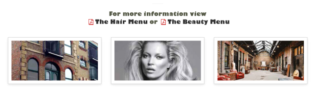 hair beauty menu pics